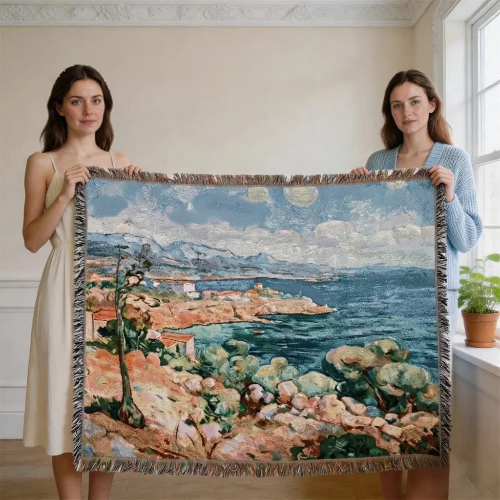 Thảm treo kiểu Van Gogh vải cotton pha cho sofa và tranh tường