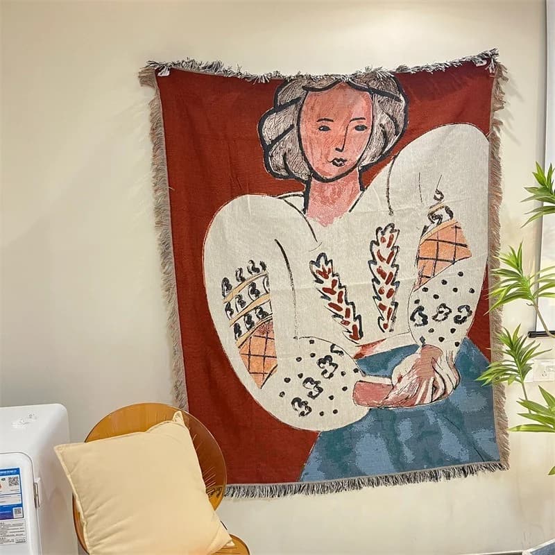 Tranh treo tường vải dệt phong cách Matisse trang trí sofa giường