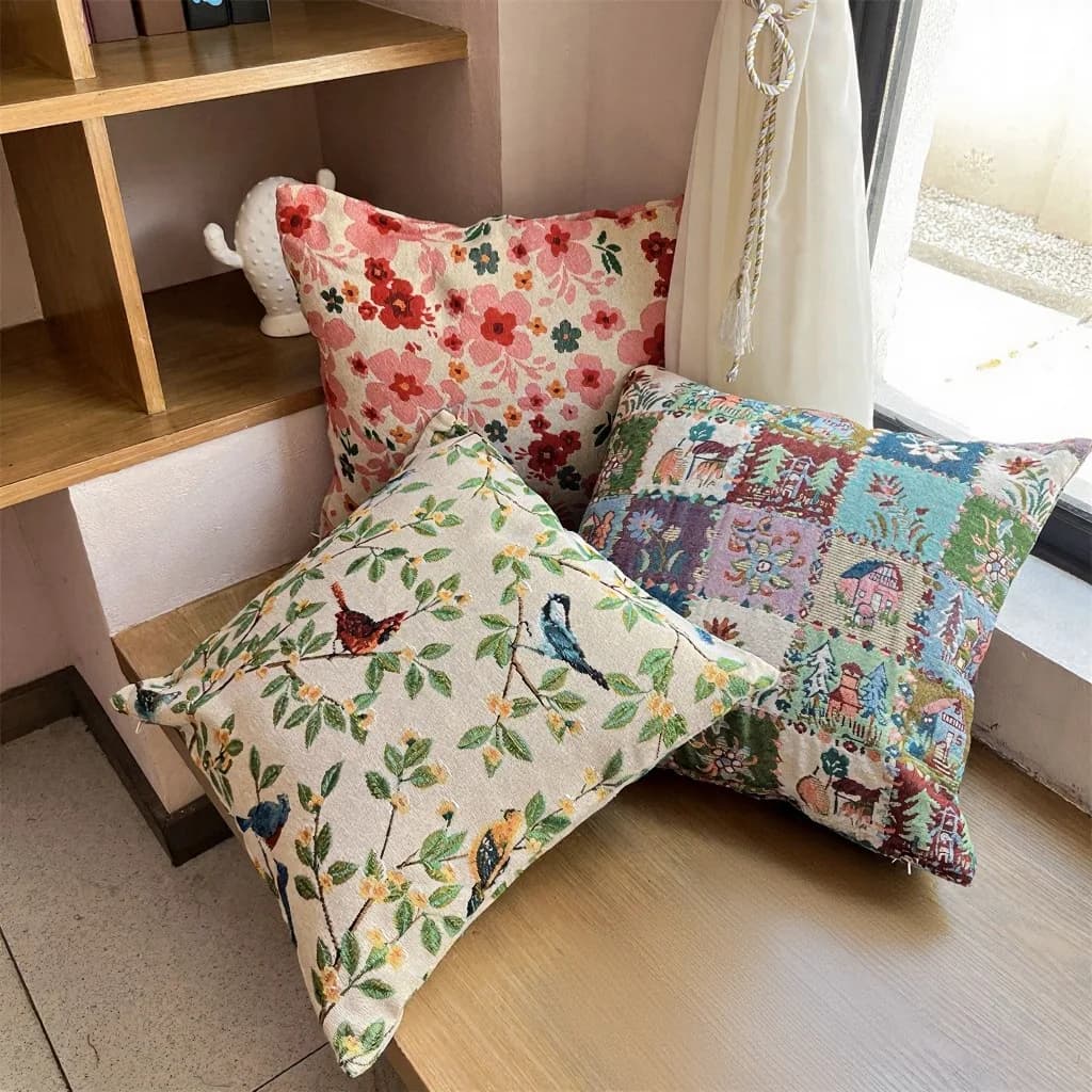 Vỏ gối tựa lưng jacquard phong cách Mỹ cho sofa