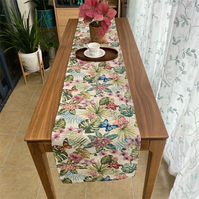 Khăn trải bàn và khăn phủ nhiệt đới rừng mưa hỗn hợp polyester cotton