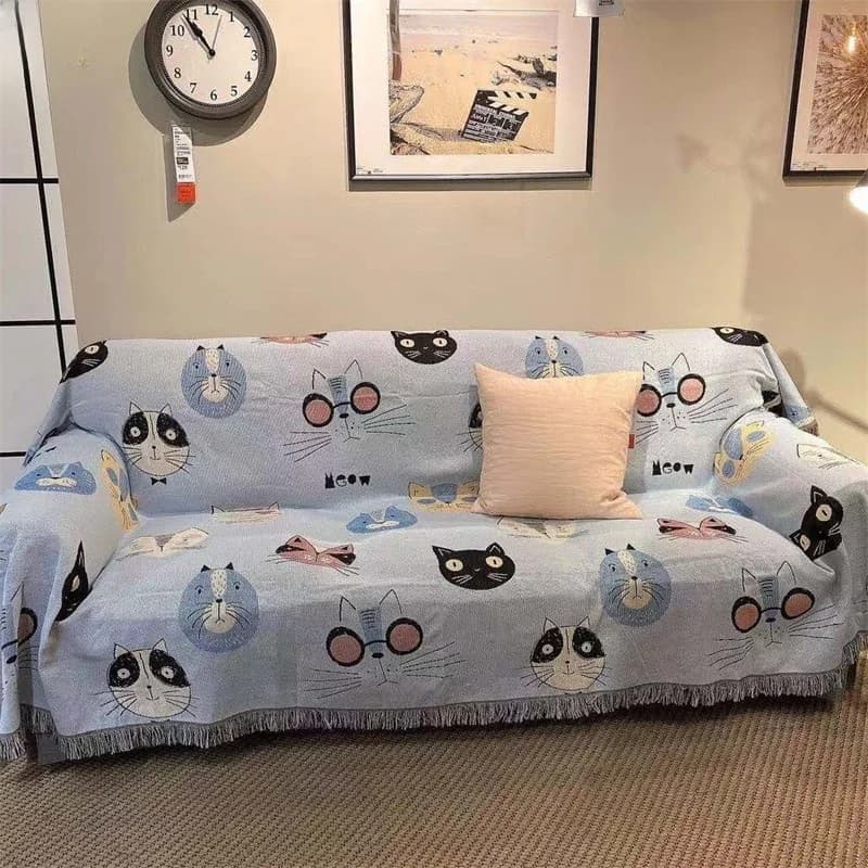 Thảm trải ghế sofa hình mèo hoạt hình, bọc trang trí cho ghế