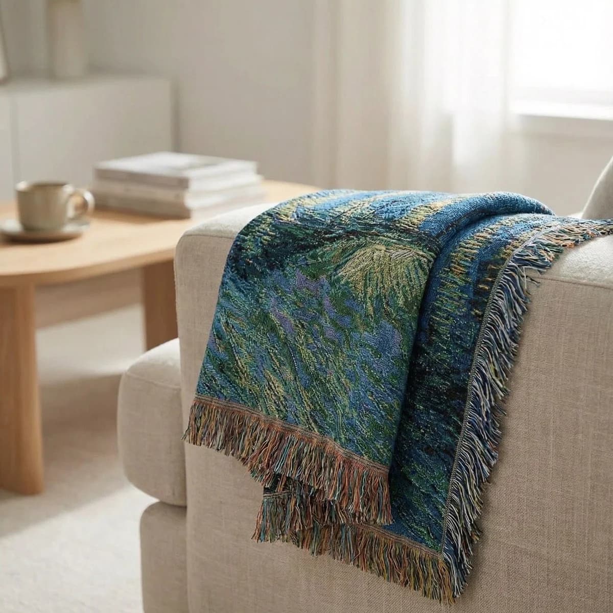 Thảm Treo Phong Cách Van Gogh Chăn Sofa Trang Trí