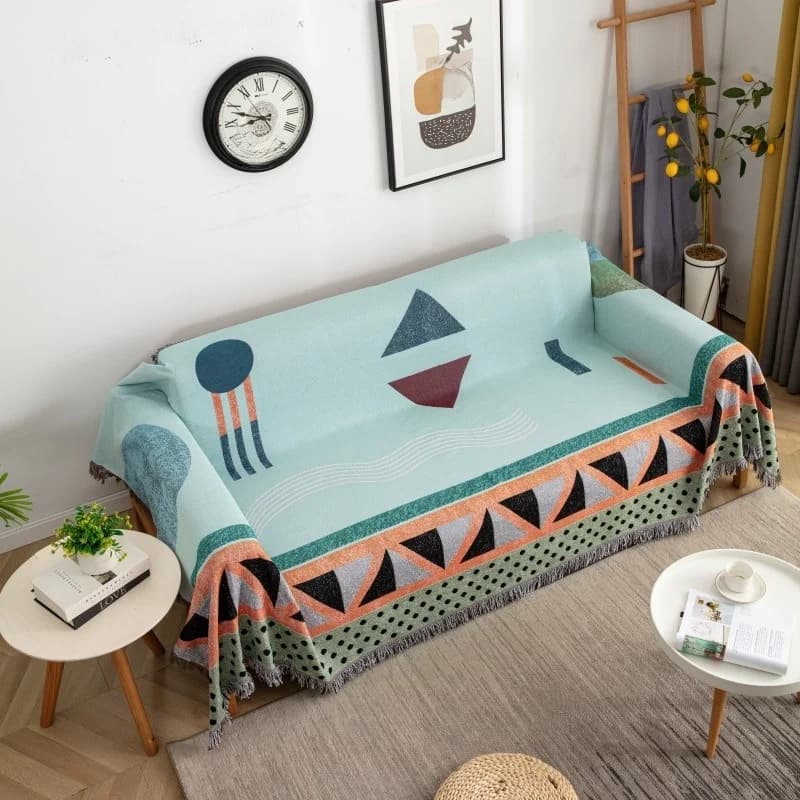 Thảm trải sofa họa tiết hình học bảo vệ ghế