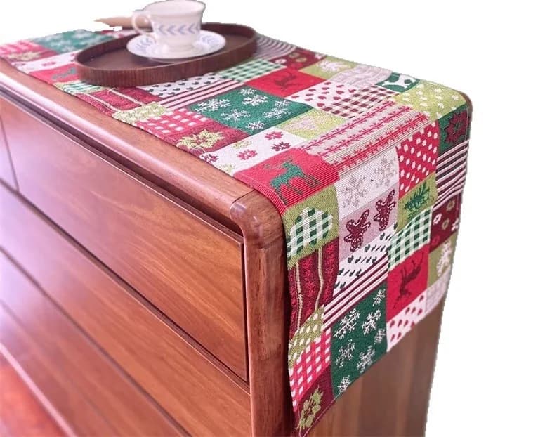 Khăn Trải Bàn Vải Cotton Linen Giáng Sinh Trang Trí Lễ Hội Cho Phòng Ăn