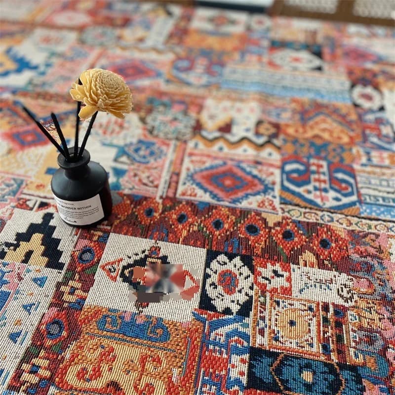 Khăn trải bàn Jacquard Bohemian cổ điển họa tiết hình học