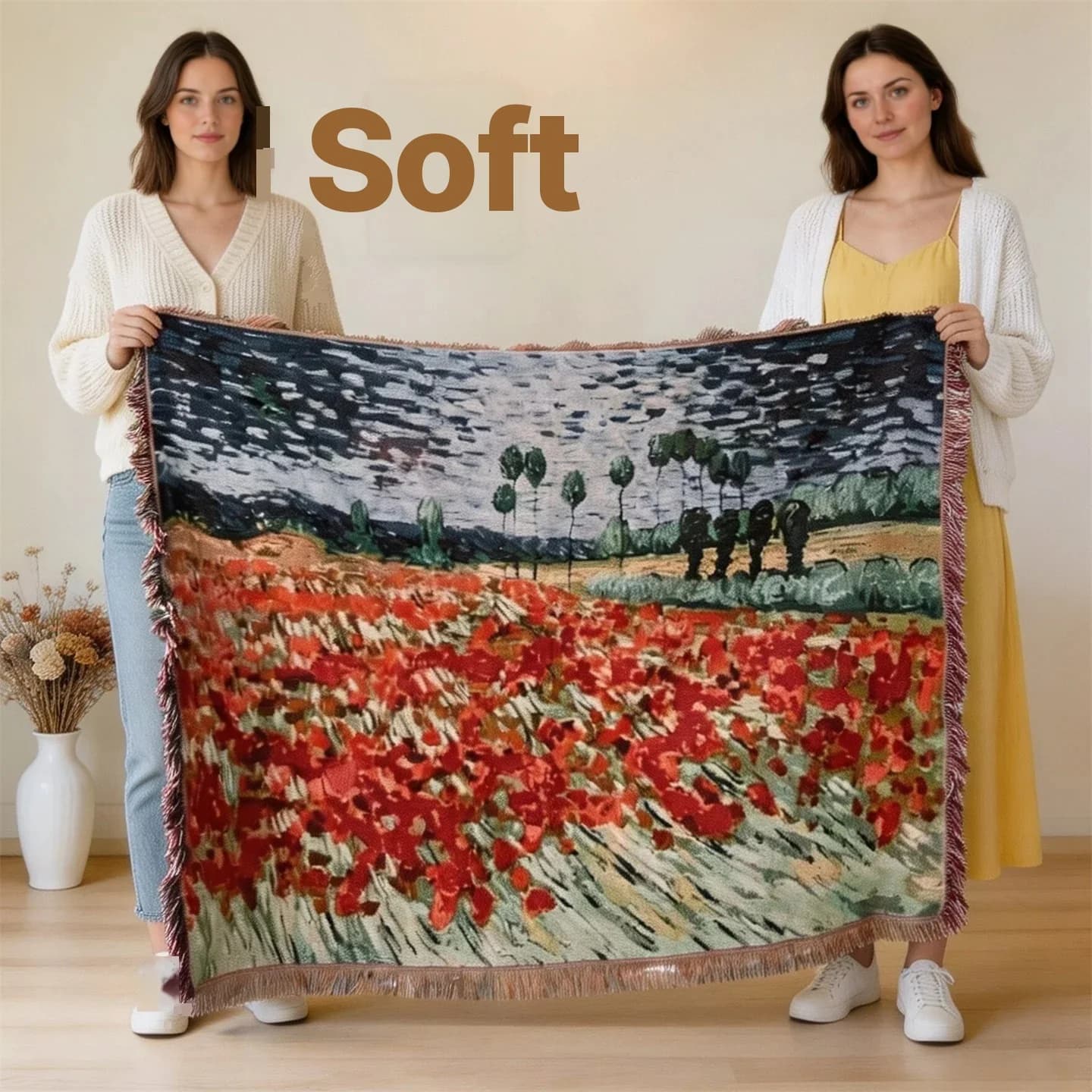 Thảm Treo Phong Cách Van Gogh Cho Sofa Và Trang Trí Tường