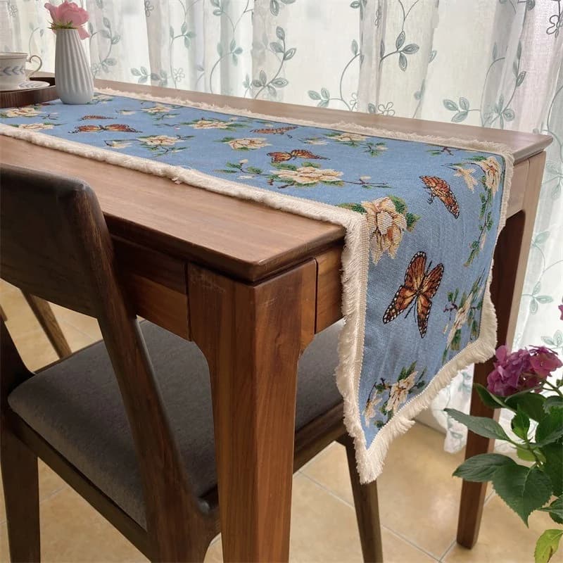 Khăn trải bàn cotton họa tiết hoa