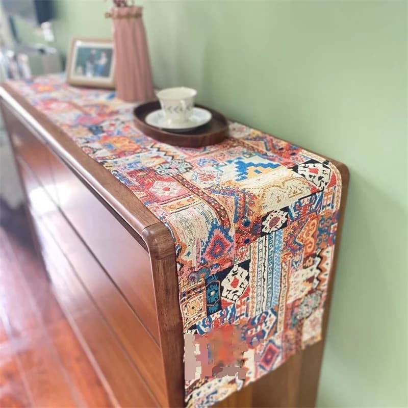 Khăn trải bàn Bohemian retro họa tiết hoa trang trí