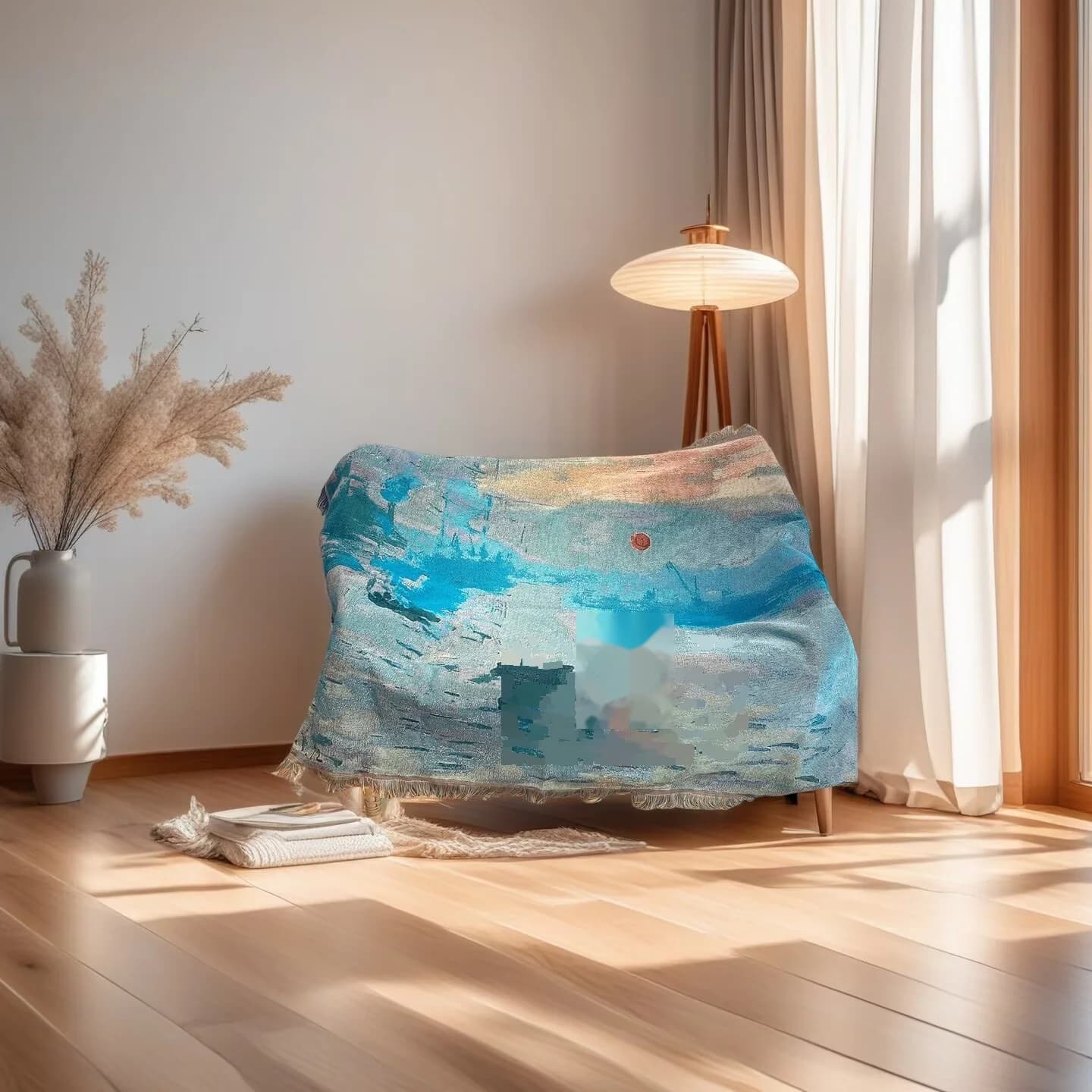Thảm treo tường/đắp sofa phong cách tranh sơn dầu