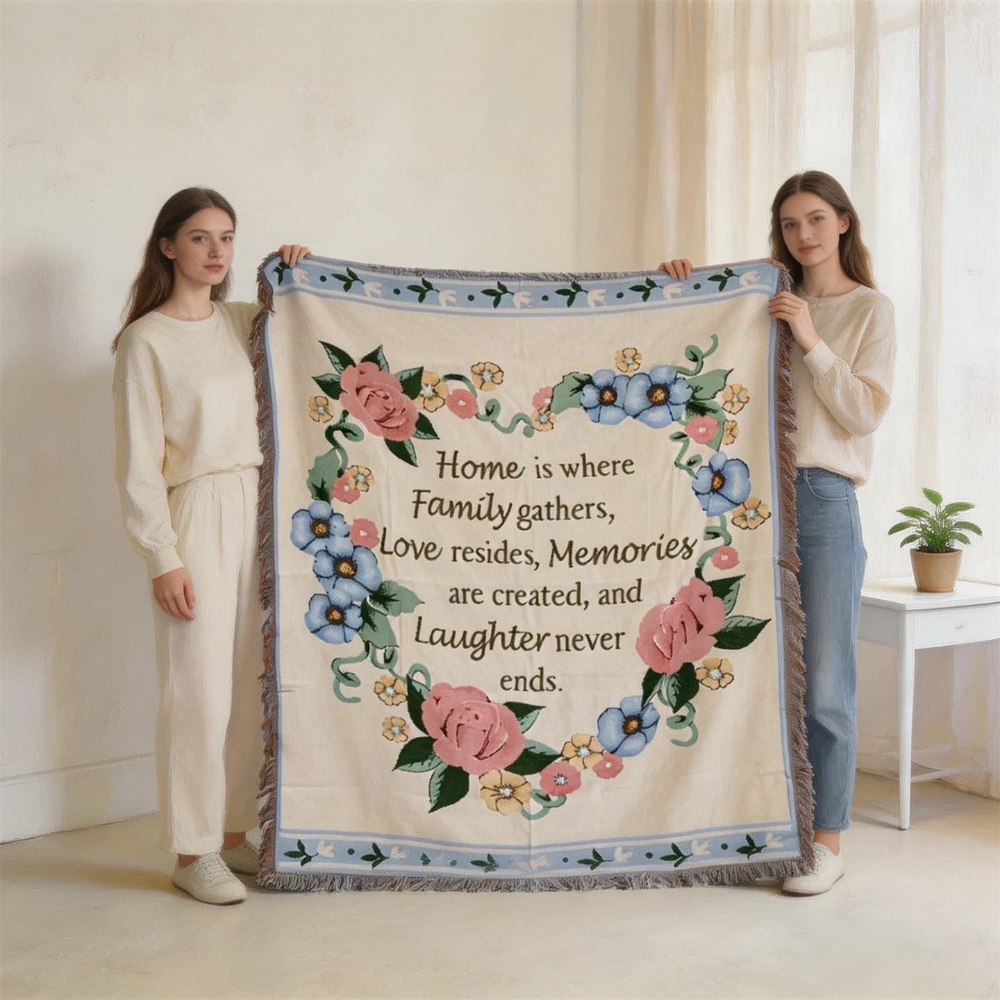 Chăn đắp vải cotton dệt kim trang trí sofa và tường 130x160cm