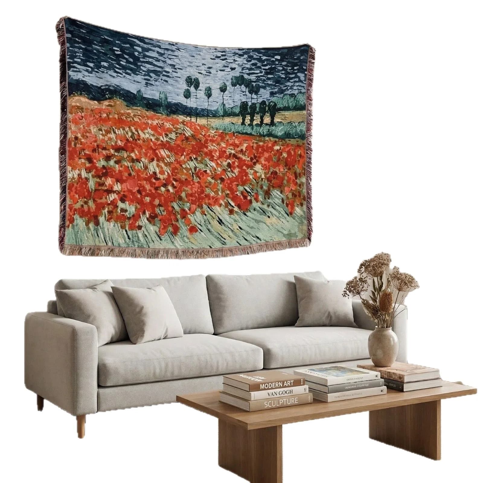 Thảm Treo Phong Cách Van Gogh Cho Sofa Và Trang Trí Tường
