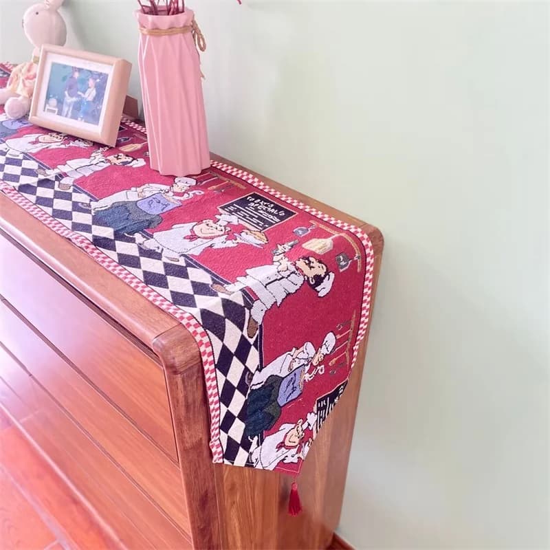 Khăn trải bàn Giáng Sinh vải cotton linen trang trí lễ hội