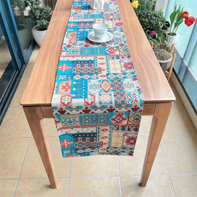 Khăn trải bàn Bohemian retro họa tiết hoa trang trí